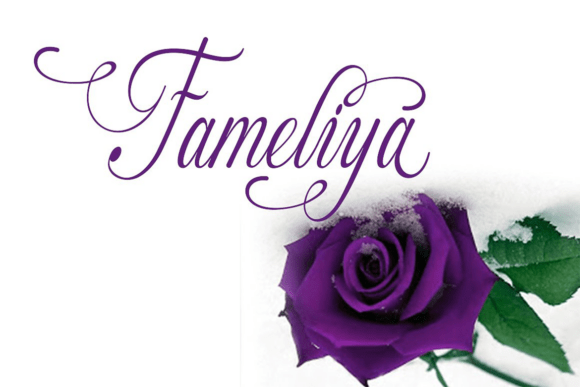 Fameliya: A Script Font with Wedding-Day Elegance